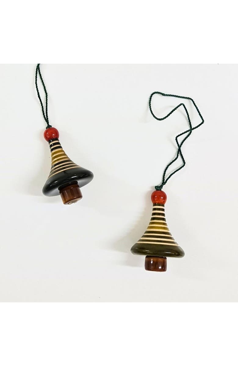 Mela Artisans Christmas Tree Ornaments - Mini Bells - Set of 2, Main, color, Multi