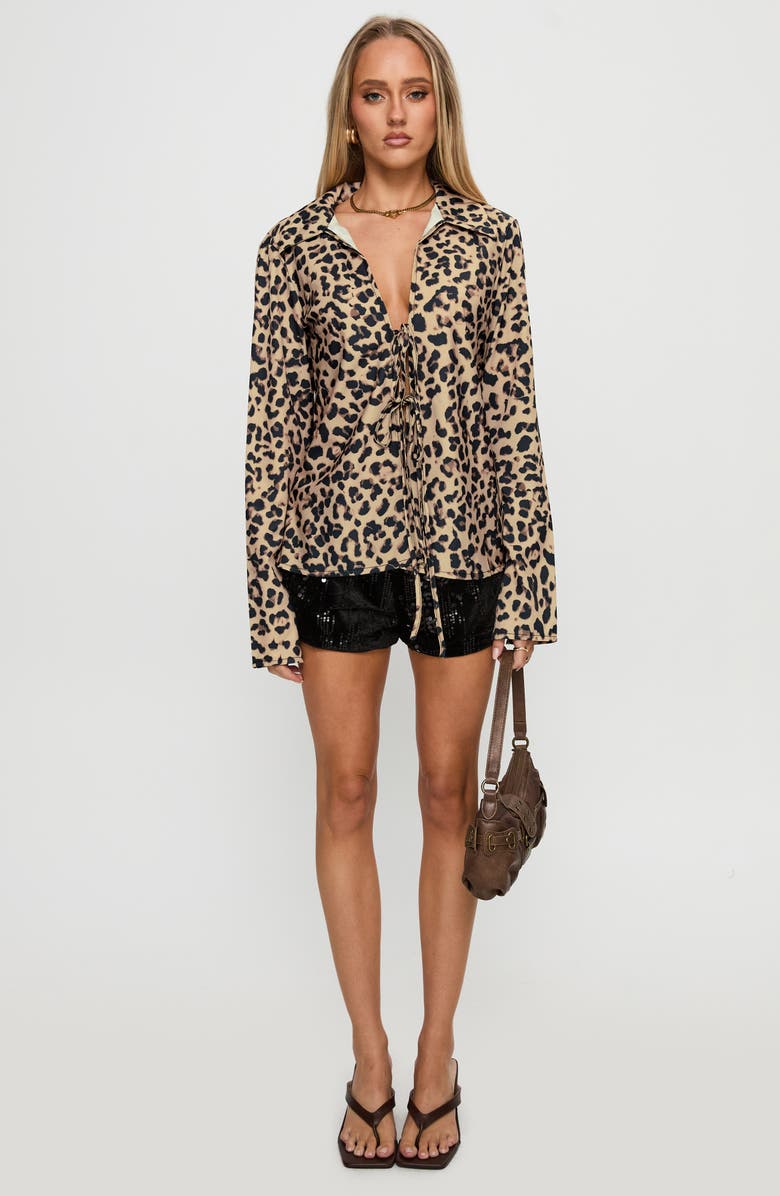 Princess Polly Toriah Tie Up Long Sleeve Top, Alternate, color, 