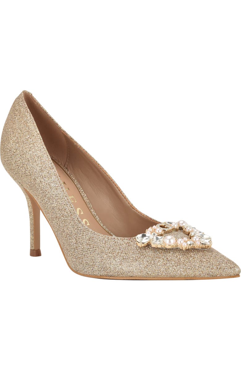 GUESS Prinsen 2 Tweed Pump, Main, color, Gold