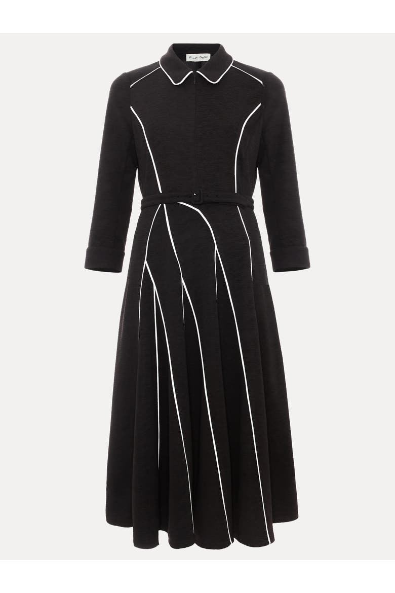 Tilly Piped Dress, Alternate, color, Black/Ivory