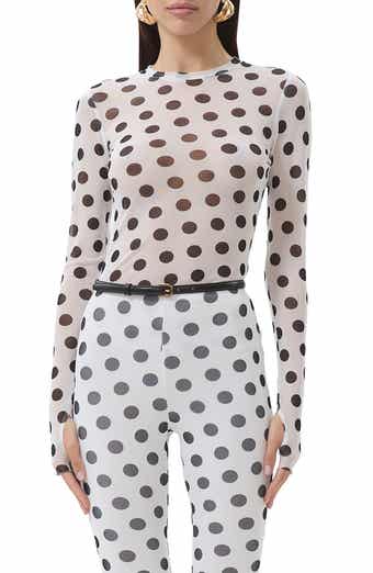 Kaylee Printed Long Sleeve Mesh Top