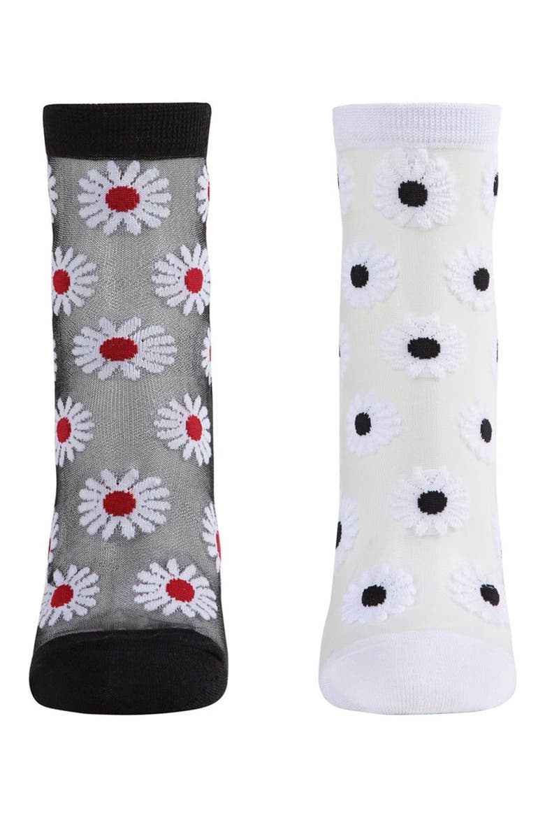 Daisy Assorted 2-Pack Sheer Ankle Socks, Alternate, color, BLACK-BLUE