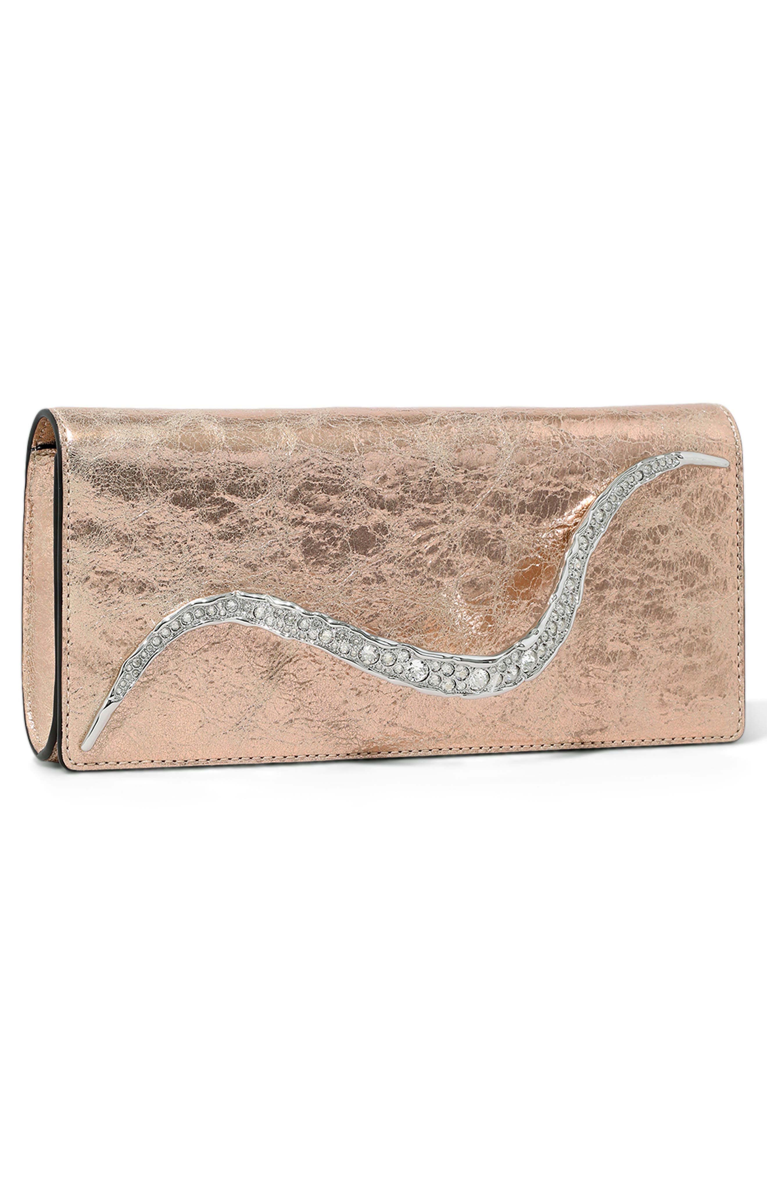 Alexis Bittar Crystal Curve Clutch, Alternate, color, Crushed Rose Gold