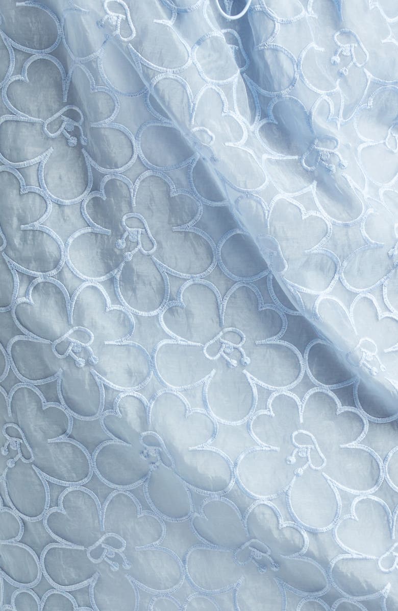 Cecilie Bahnsen Bria Floral Embroidered Organza Midi Skirt, Alternate, color, Light Blue Felicia Embroidery