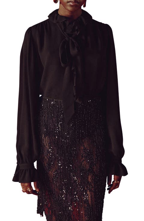 Ruffle Front Button Top