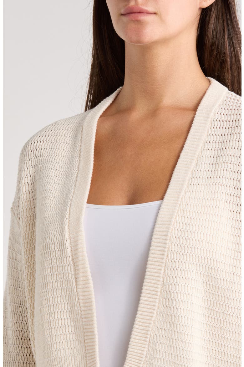 Anacapa Open Stitch Cotton Cardigan, Alternate, color, ANTIQUE WHITE
