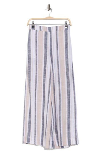 By Design Valencia Stripe Pants In Linen Stripe