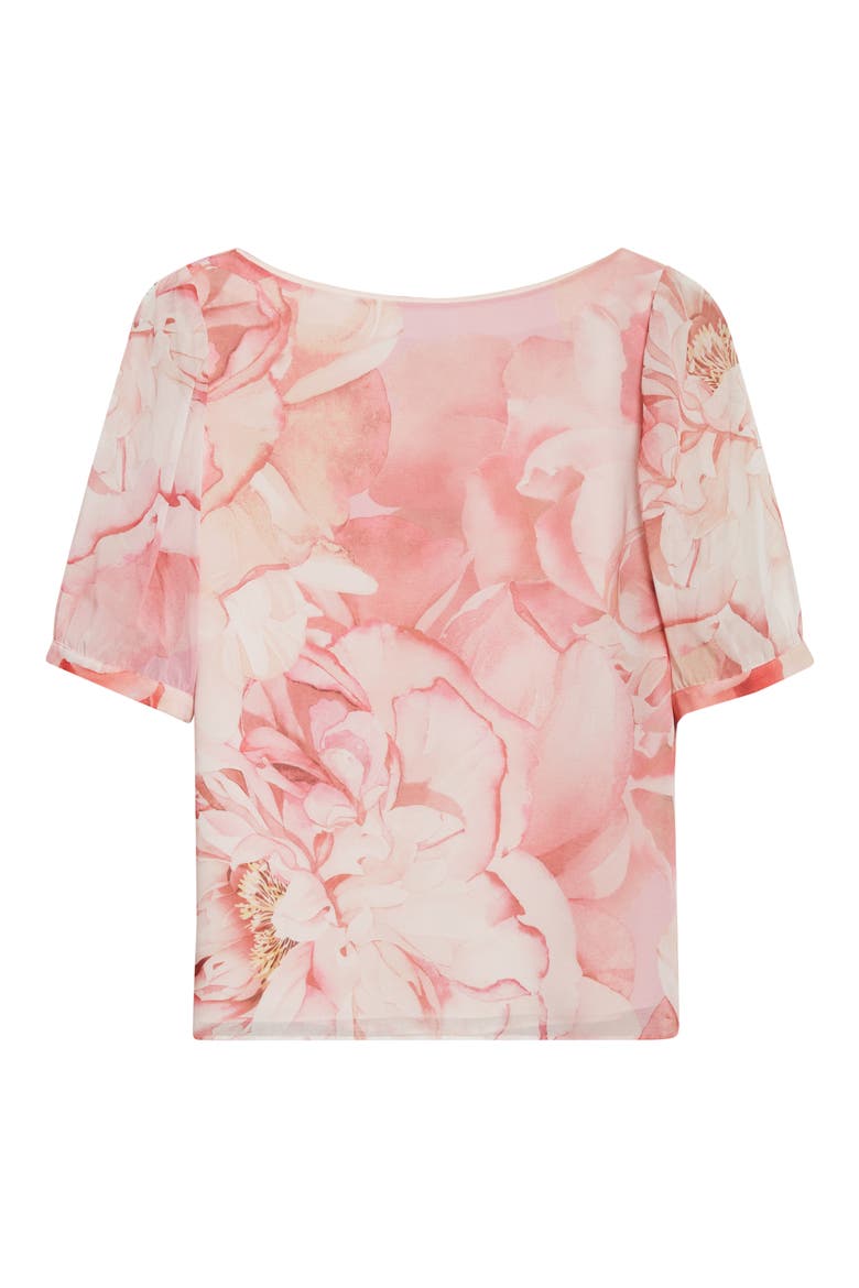 Monique Le Jardin Print Georgette Top, Alternate, color, SOFT PEONY MULTI