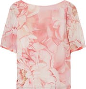 ST. JOHN Monique Le Jardin Print Georgette Top
