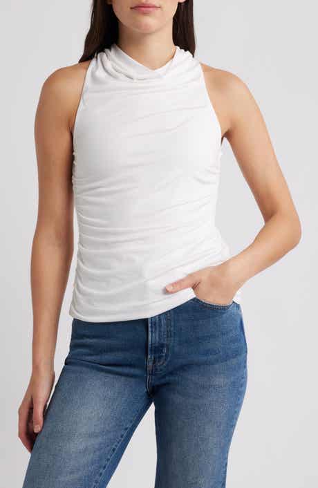 French Connection Gibson Ruched Cowl Neck Top