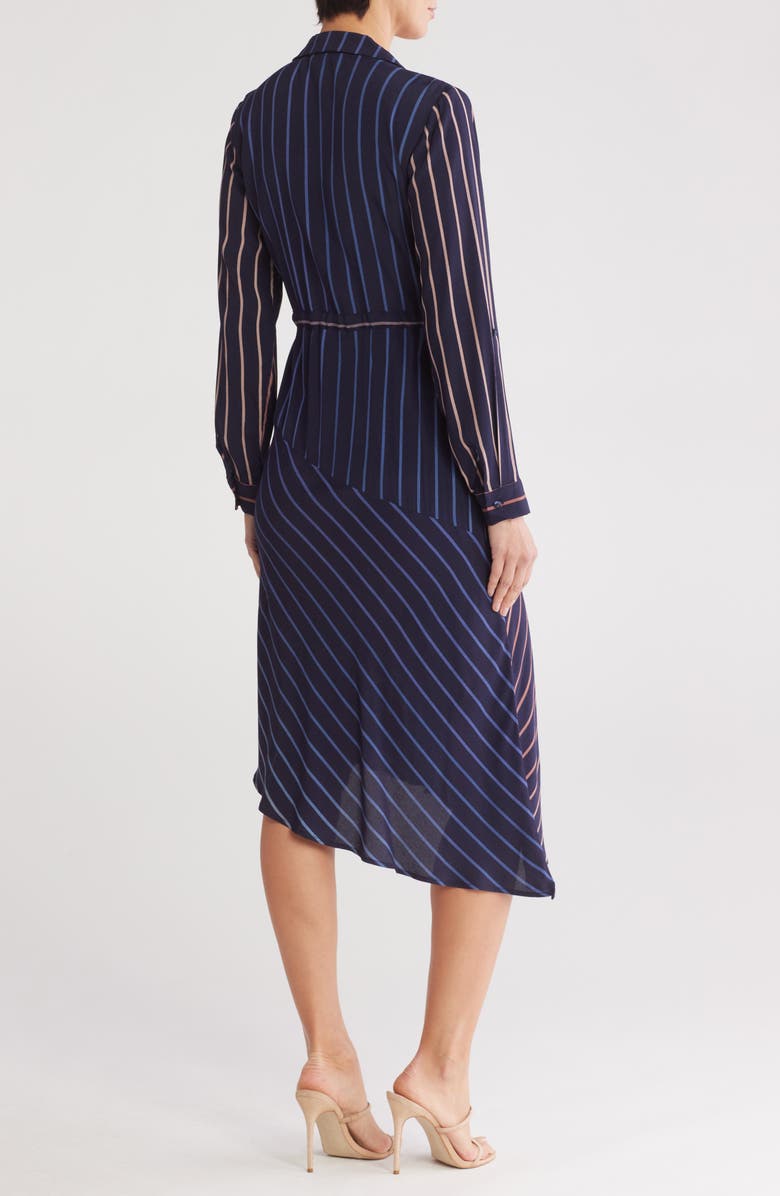 Lovestitch Asymmetric Hem Shirt Dress, Alternate, color, Navy/ Blue