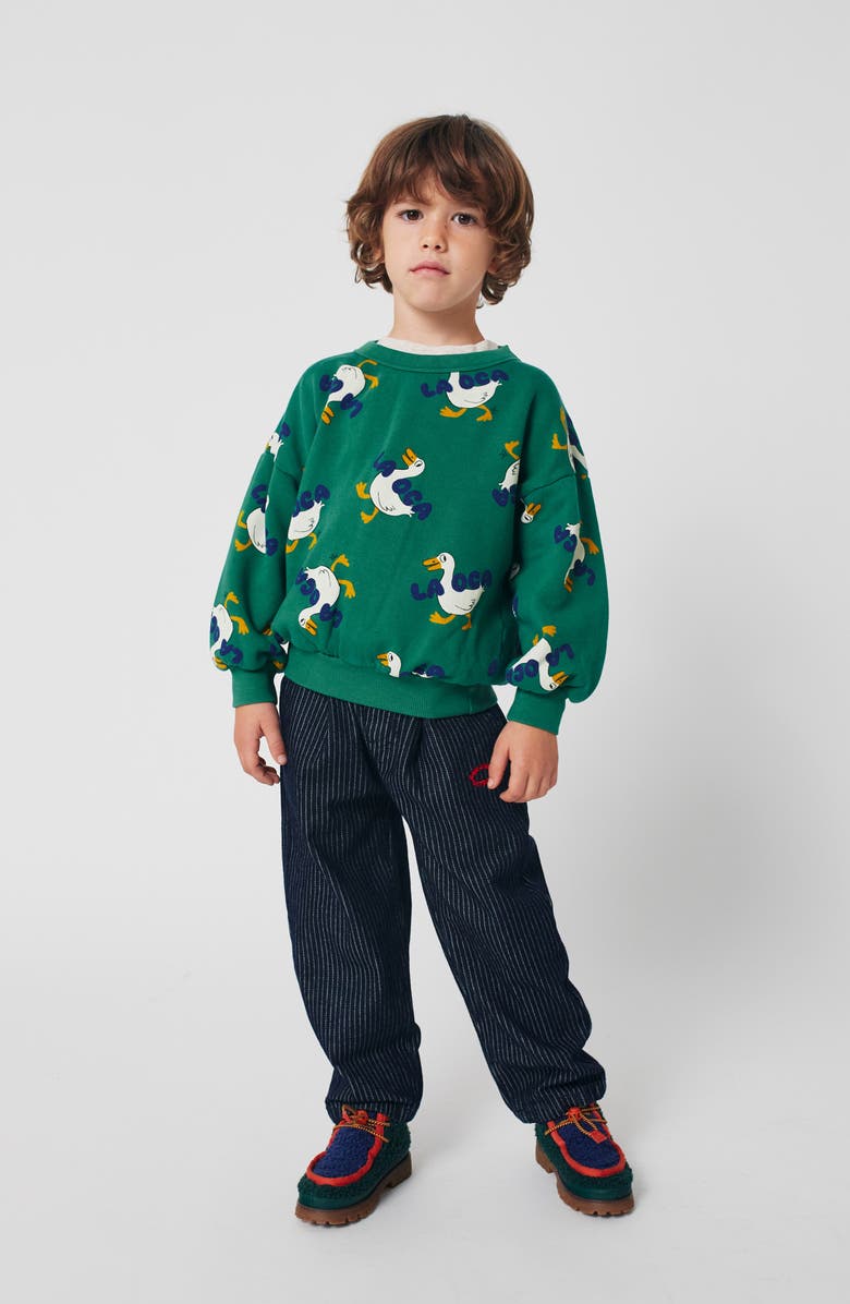Bobo Choses Kids' La Oca Graphic Crewneck Sweatshirt, Alternate, color, Green