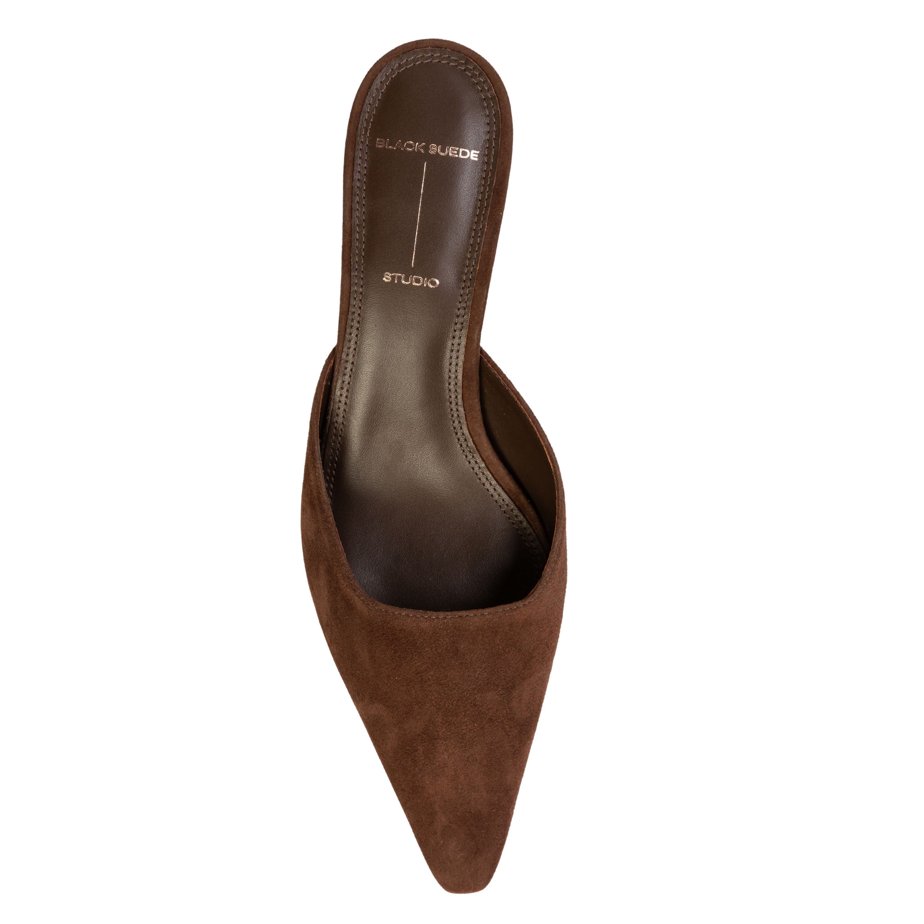 BLACK SUEDE STUDIO Riley 50 Suede Mule, Alternate, color, Brownie Suede