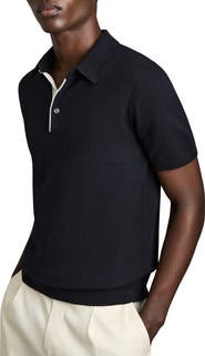 Reiss Finch Short Sleeve Linen & Cotton Polo Sweater