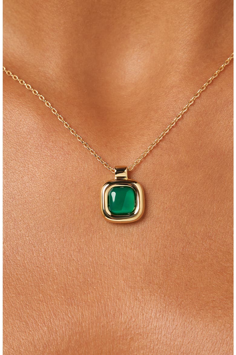 Clara Pendant Necklace, Alternate, color, GOLD / GREEN