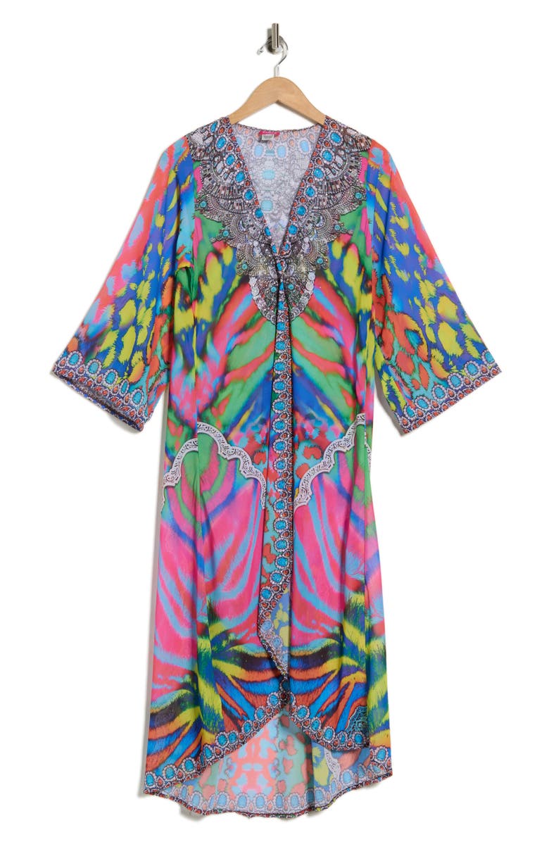 RANEES Longline Duster, Main, color, Multicolor