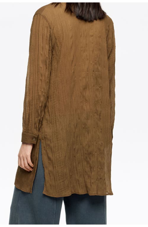 Bimba Y Lola Pleated Shirt With Maxi Ties In Brown