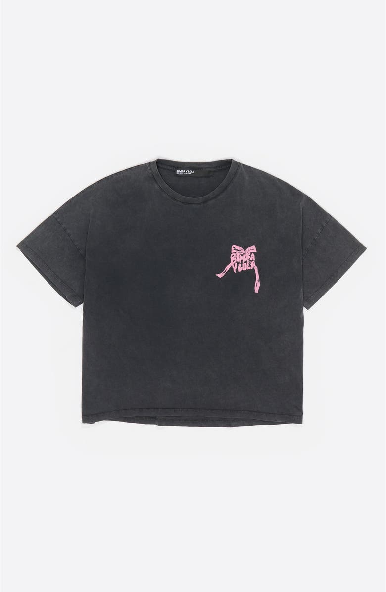 Bimba y Lola Tie T-Shirt, Alternate, color, Washed Black