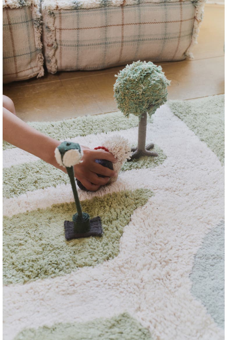 Hyde Park Washable Cotton Blend Play Rug, Alternate, color, GREEN