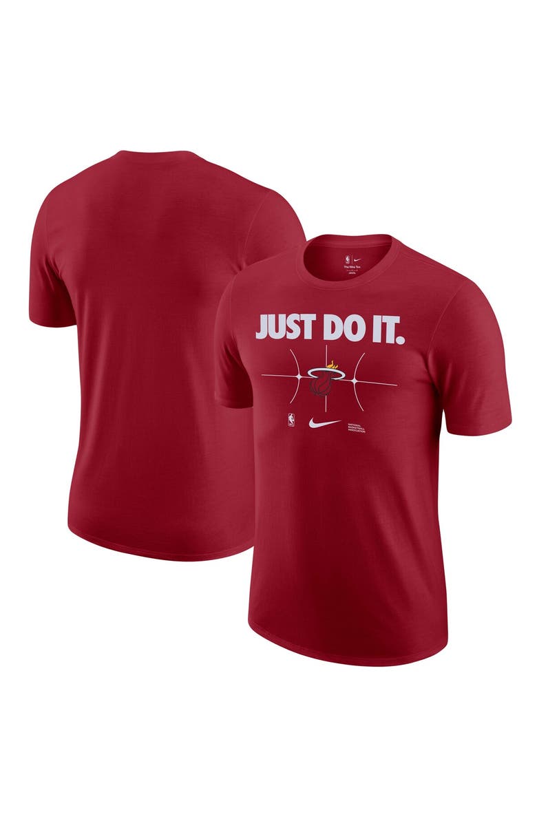 Nike Men's Nike Red Miami Heat Just Do It T-Shirt, Main, color, Red