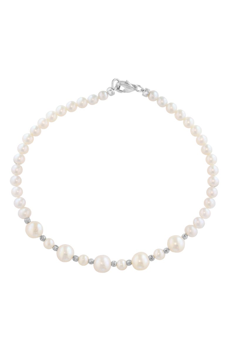 EFFY Sterling Silver Freshwater Pearl Bracelet, Main, color, White