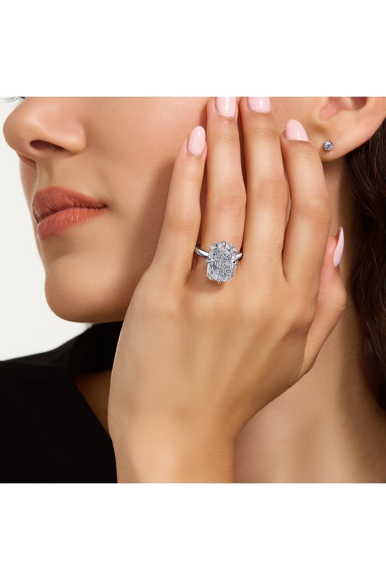 Certified 11Ct Radiant Diamond Solitaire Engagement Ring 14k Gold/Pt Lab Grown, Alternate, color, 14k White Gold