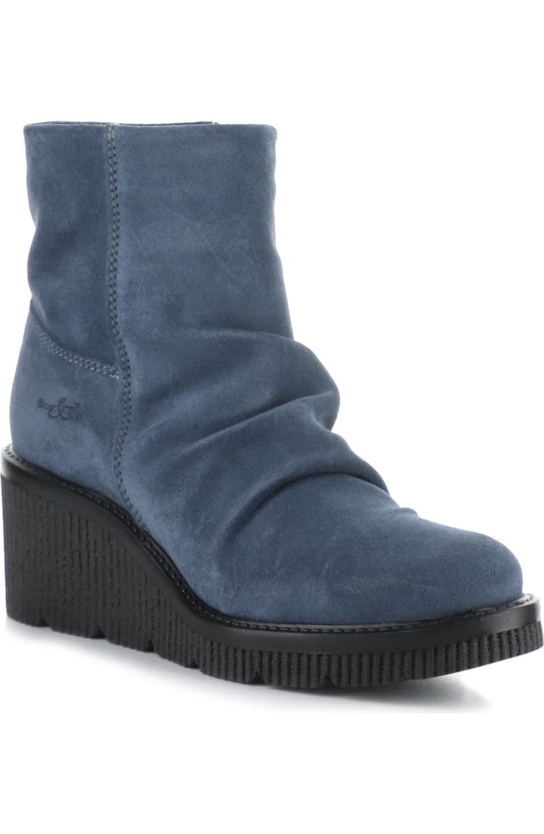 Bos. & Co. Alina Waterproof Platform Wedge Bootie, Main, color, Jeans Suede