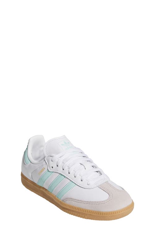 Adidas Originals Samba Og White/aquamarine Sneaker In White/semi Flash Aqua/gum