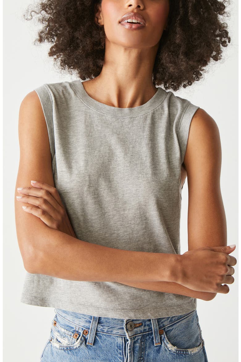 Johnnie Crewneck Cotton Tank, Alternate, color, HEATHER GREY