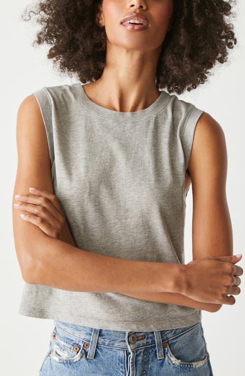 Michael Stars Johnnie Cropped Crew Neck Tank In Heather Grey In Heather Grey