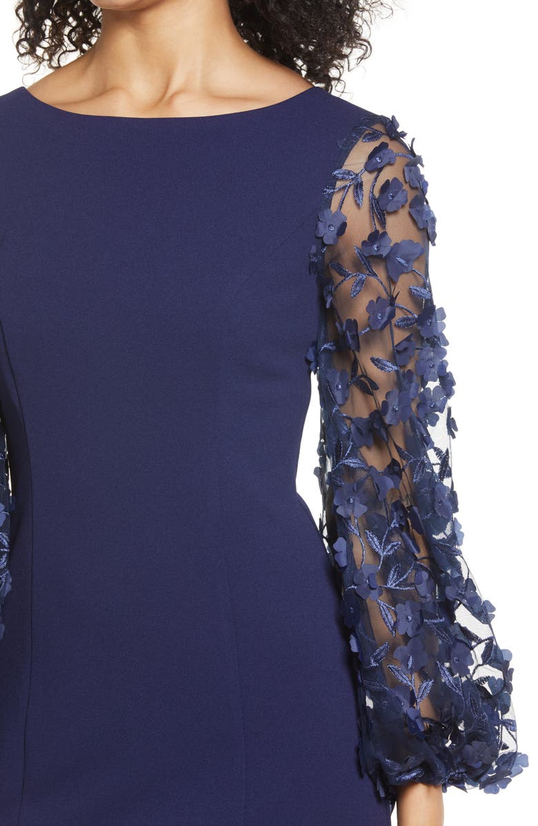 Eliza J Floral Long Sleeve Sheath Cocktail Dress, Alternate, color,