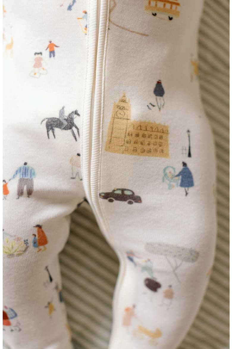 Print Rib Organic Cotton Footie, Alternate, color, EXPLORE THE WORLD