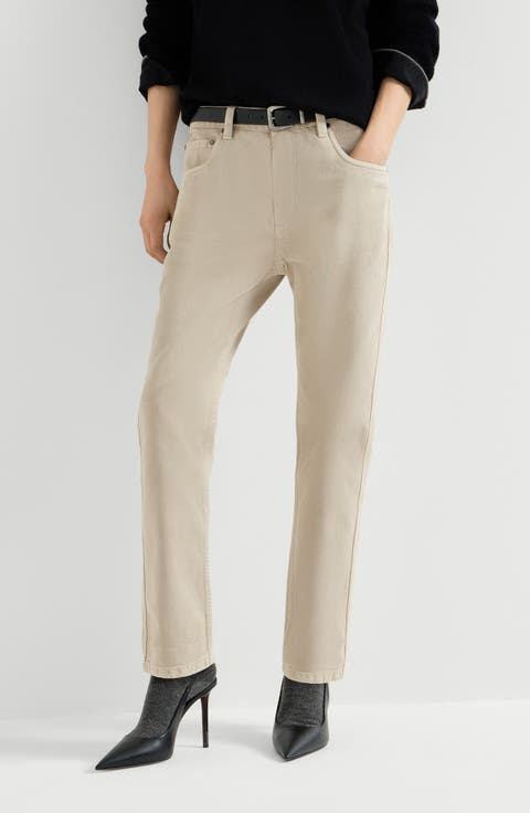Straight five-pocket trousers