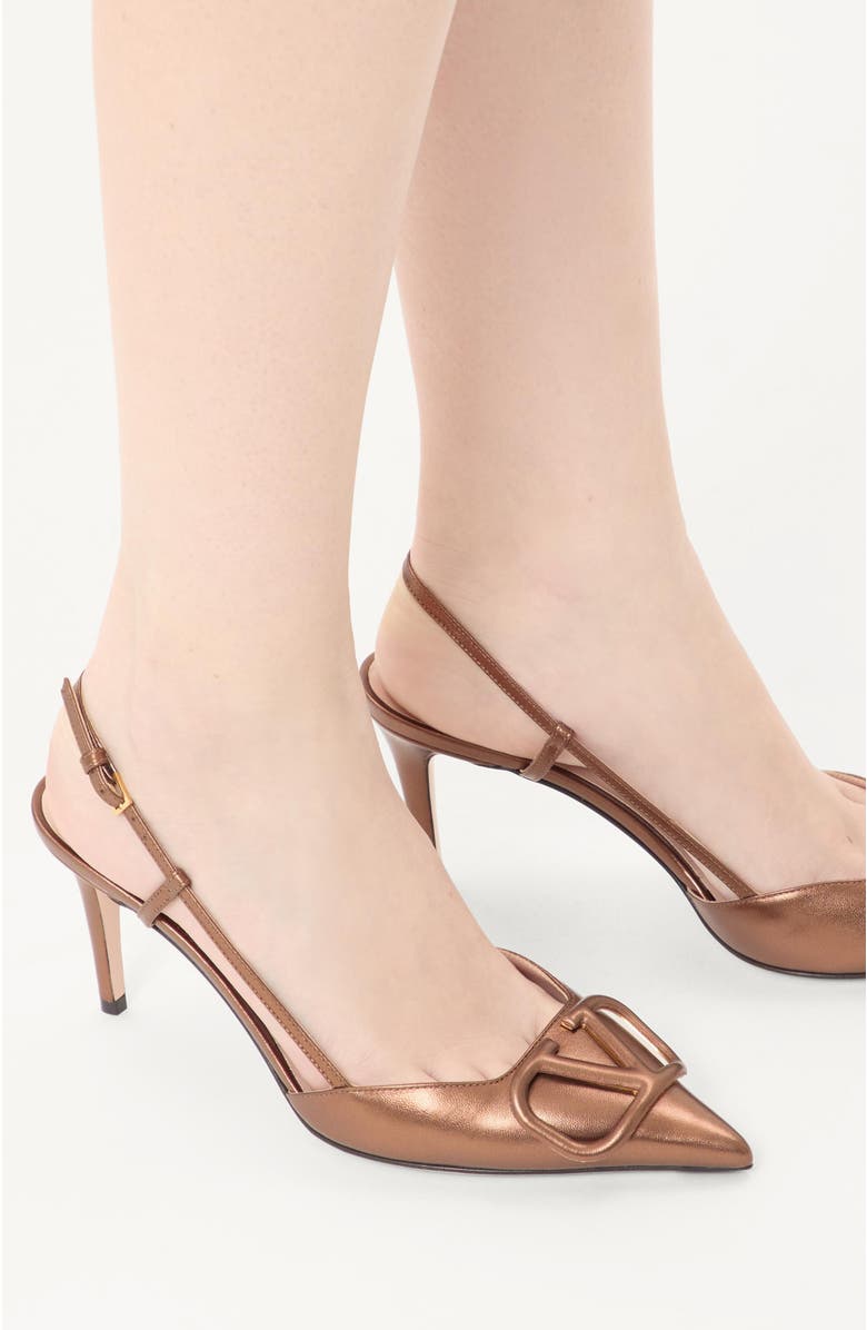Valentino Garavani VLOGO Signature Metallic Slingback Pump, Alternate, color, Bronze