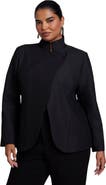 ELOQUII Stand Collar Overlap Blazer (Plus)