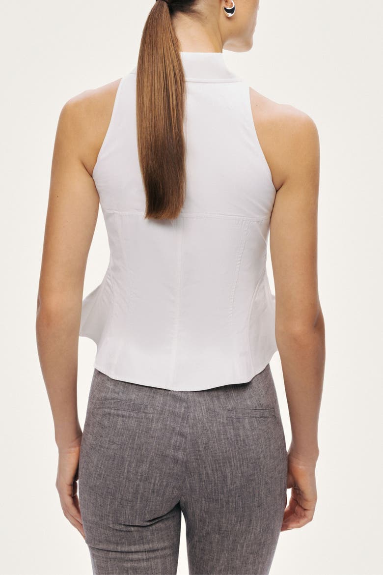 Sleeveless Sculpted Shirt, Alternate, color, White