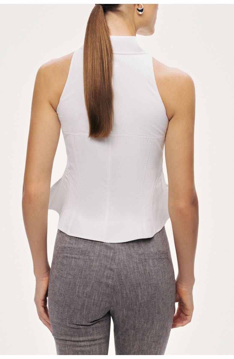 Nocturne Sleeveless Sculpted Shirt, Alternate, color, White