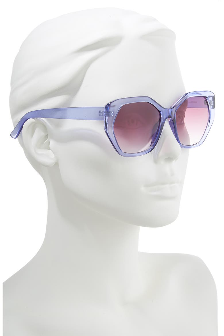 55mm Translucent Sunglasses, Alternate, color, PURPLE