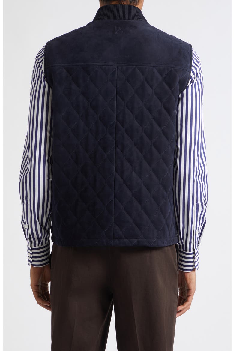 Quilted Suede Vest, Alternate, color, NAVY 814