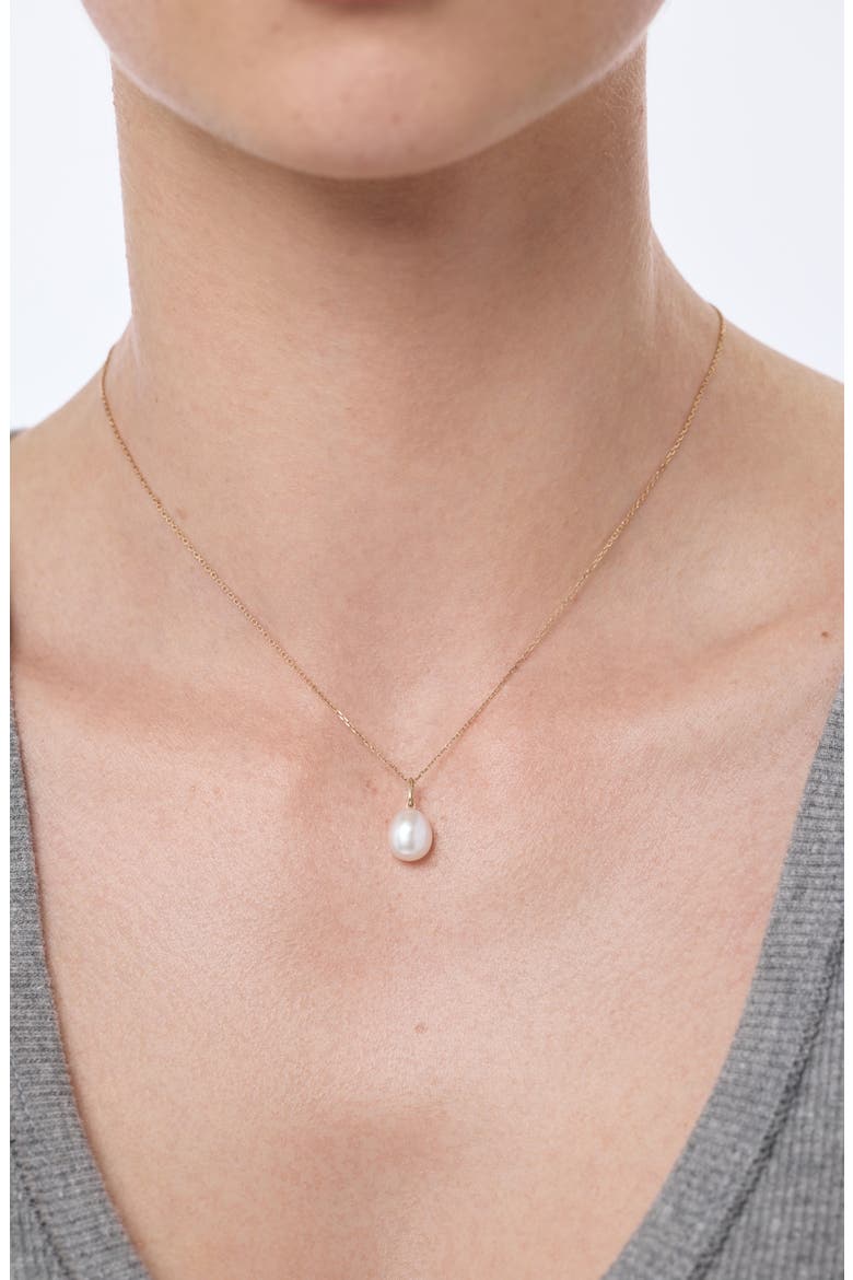 Solid Yellow Gold - Organic Pearl Necklace, Alternate, color, Gold