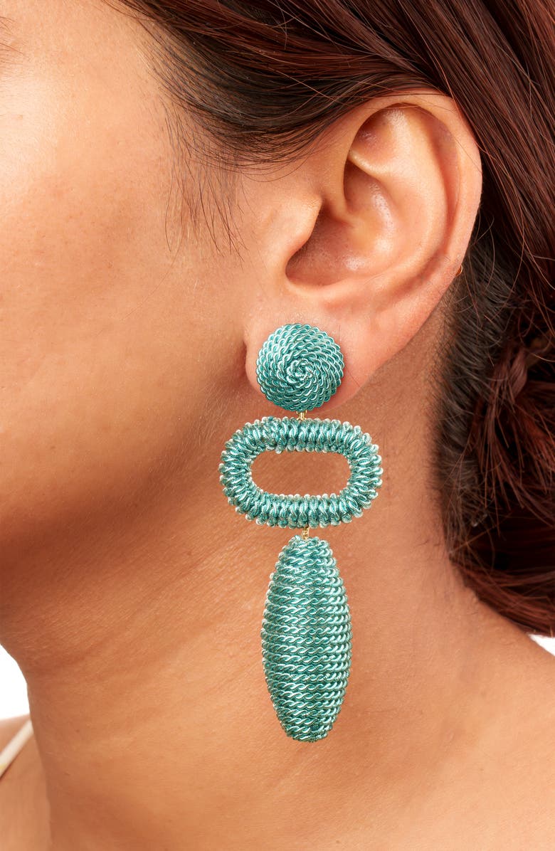 Deepa Gurnani Fontana Drop Earrings, Alternate, color, Turquoise