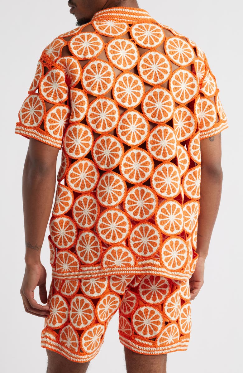 MAVRANS Orange Crochet Sweater, Alternate, color,