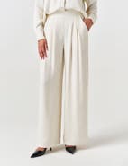 Ghost London Andie Pleated Wide Leg Satin Trouser