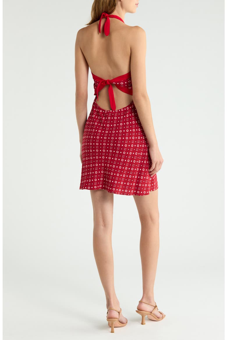 Wrenley Halter Minidress, Alternate, color, BANDANA