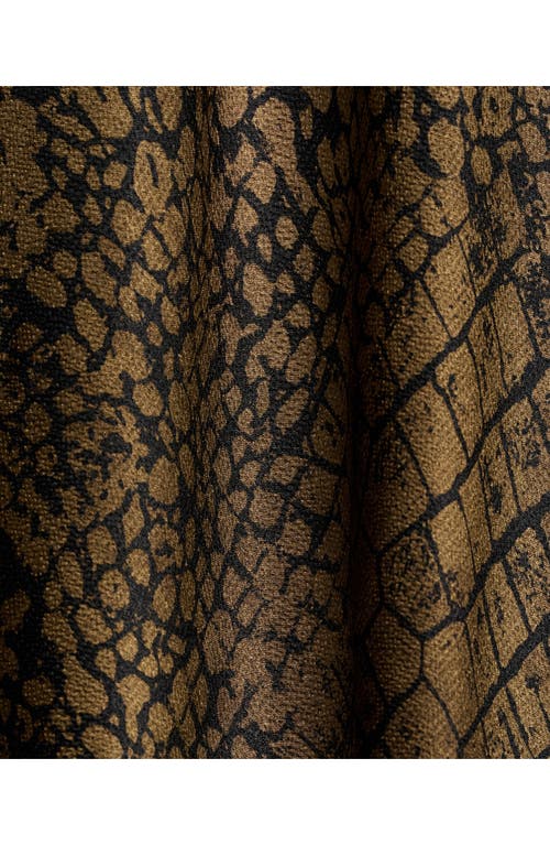 Mango Crocodile Print Flared Skirt In Brown