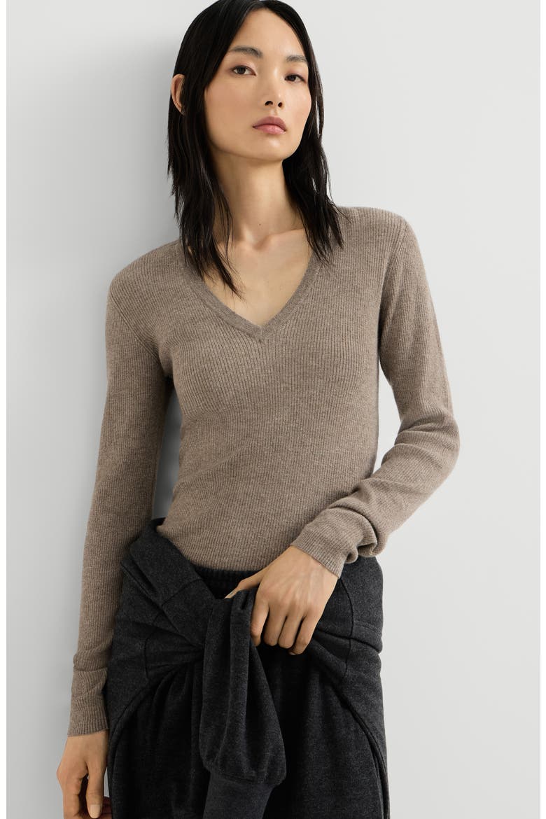 Sparkling cashmere ribbed sweater, Alternate, color, Rope