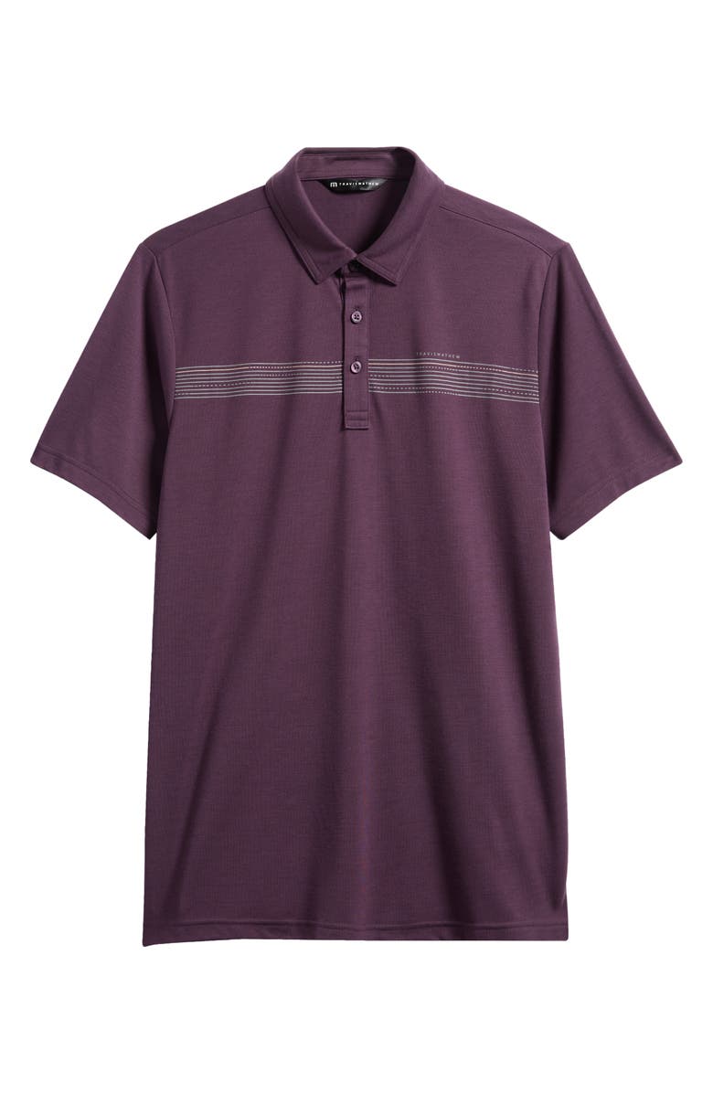 TravisMathew Coast Charted Chest Stripe Piqué Polo, Alternate, color, Plum