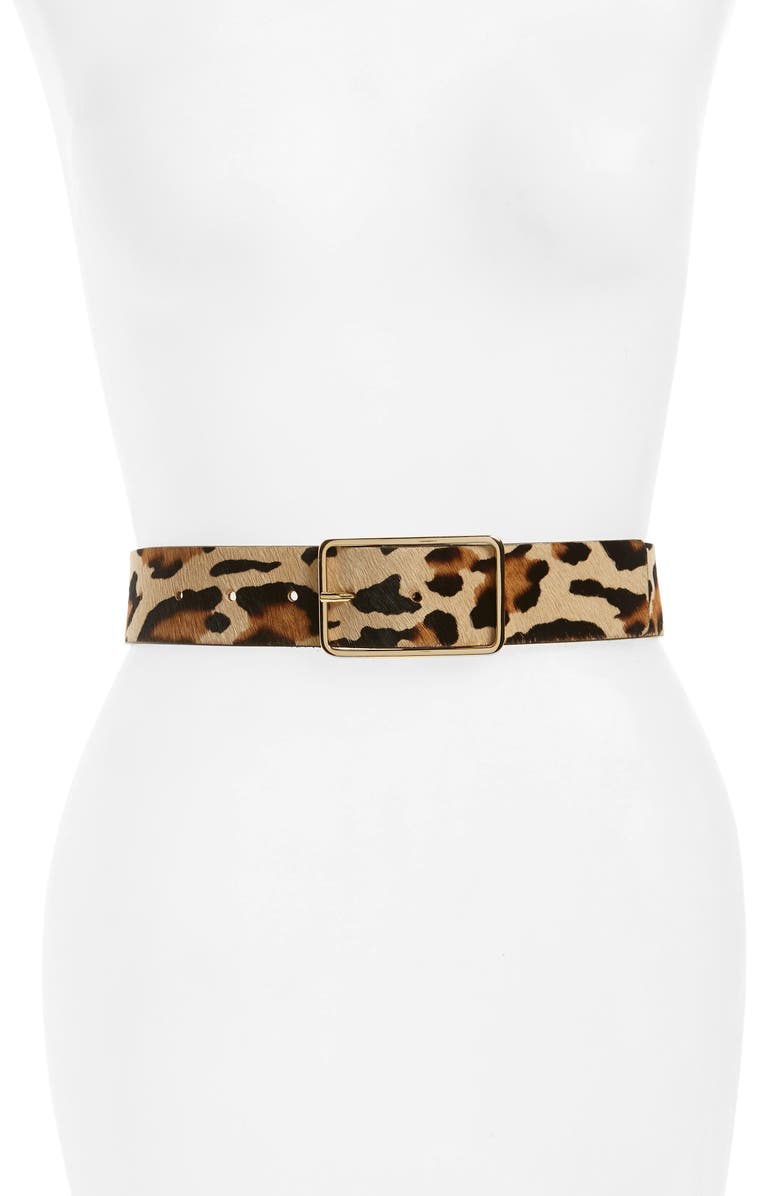 B-Low the Belt Milla Genuine Calf Hair Belt, Main, color, Leopard/ Gold
