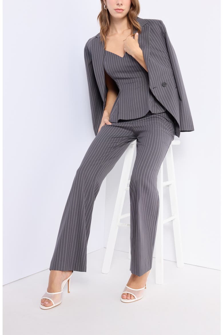 Brooklyn Flare Pants, Main, color, GREY CHARCOAL PINSTRIPE