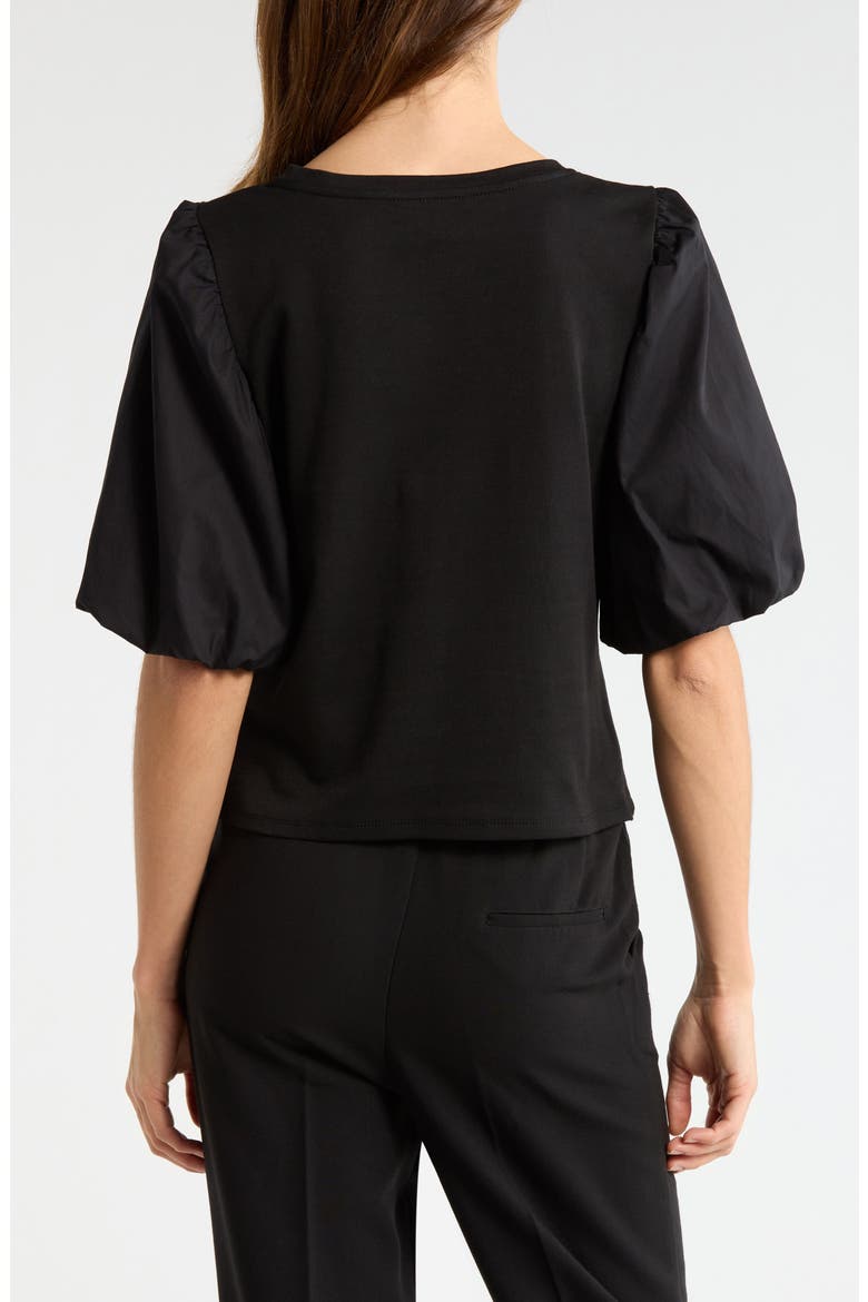Puff Sleeve Knit Top, Alternate, color, RICH BLACK